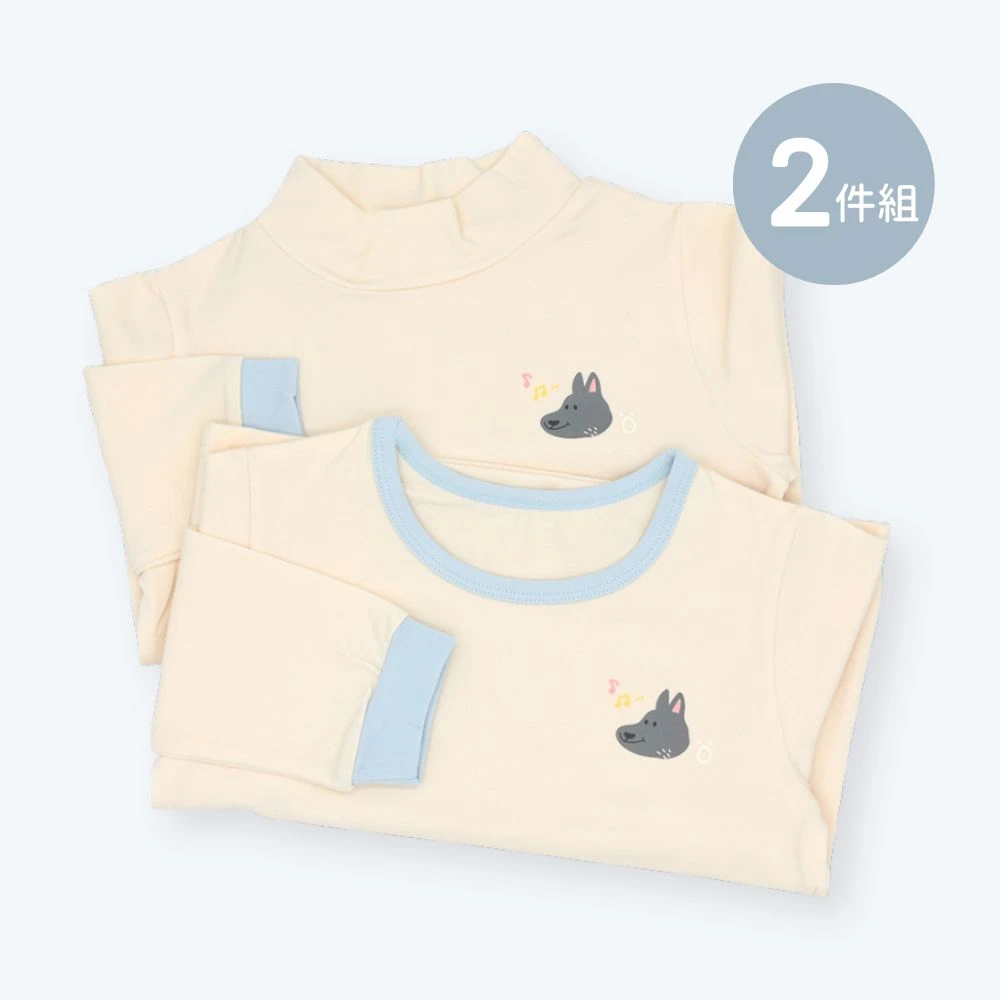 舒棉圓領+立領上衣2件組-OREO(米)