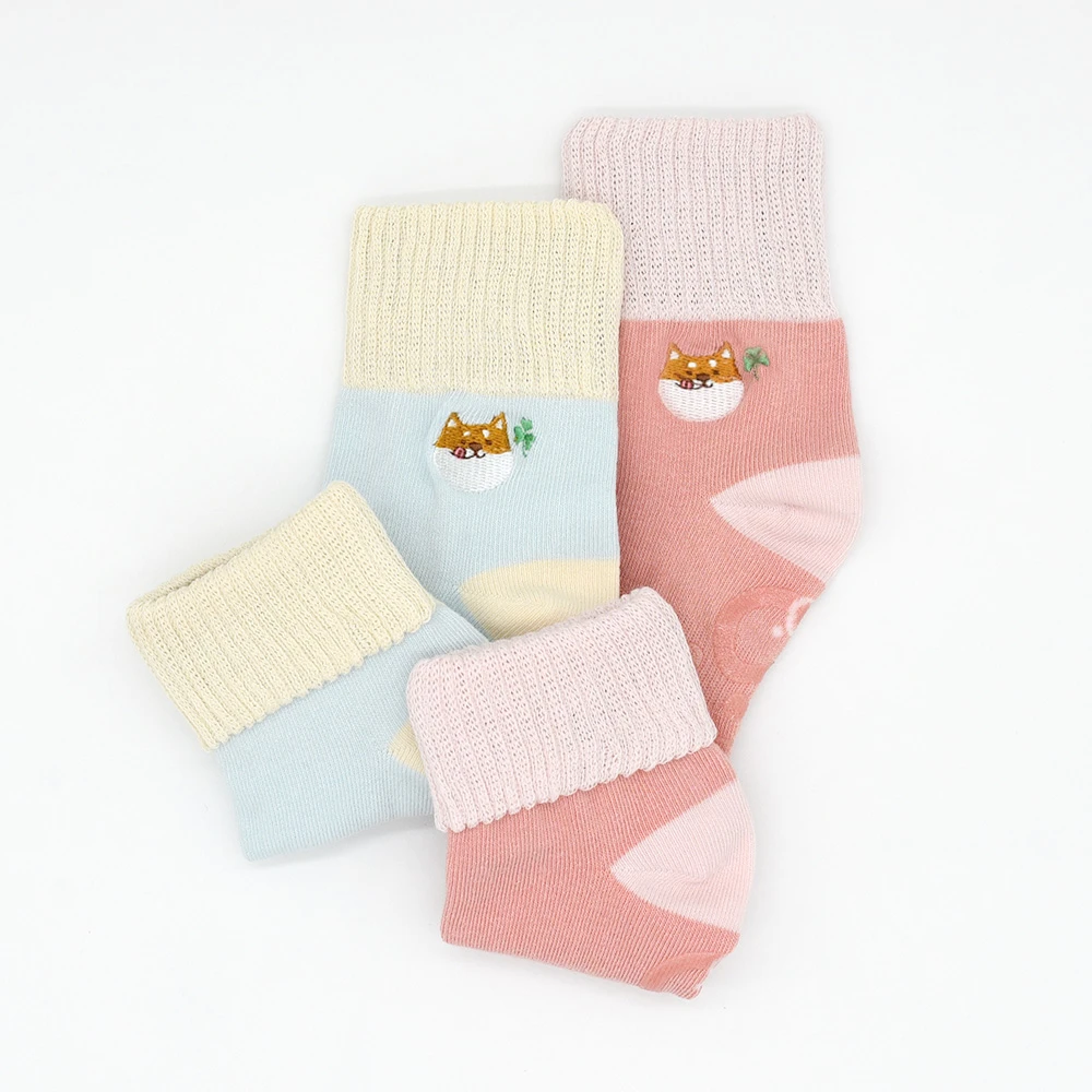 刺繡反折中筒襪2雙組-阿福
