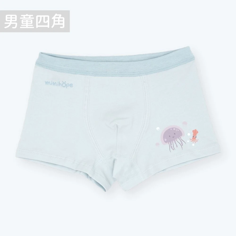 (預購9/30出貨)抗菌薄棉-男童四角-海洋(5件組C)