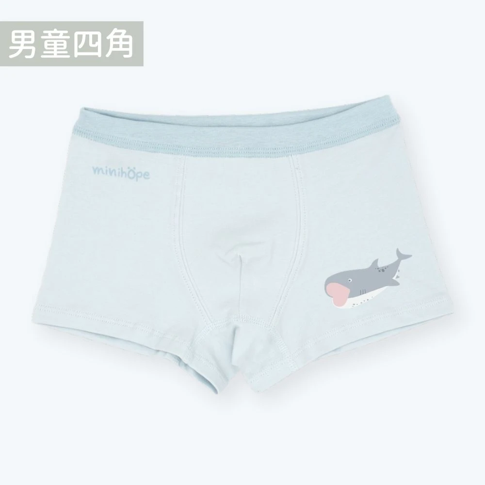 男童四角褲(抗菌薄棉)-巨口鯊-淺藍