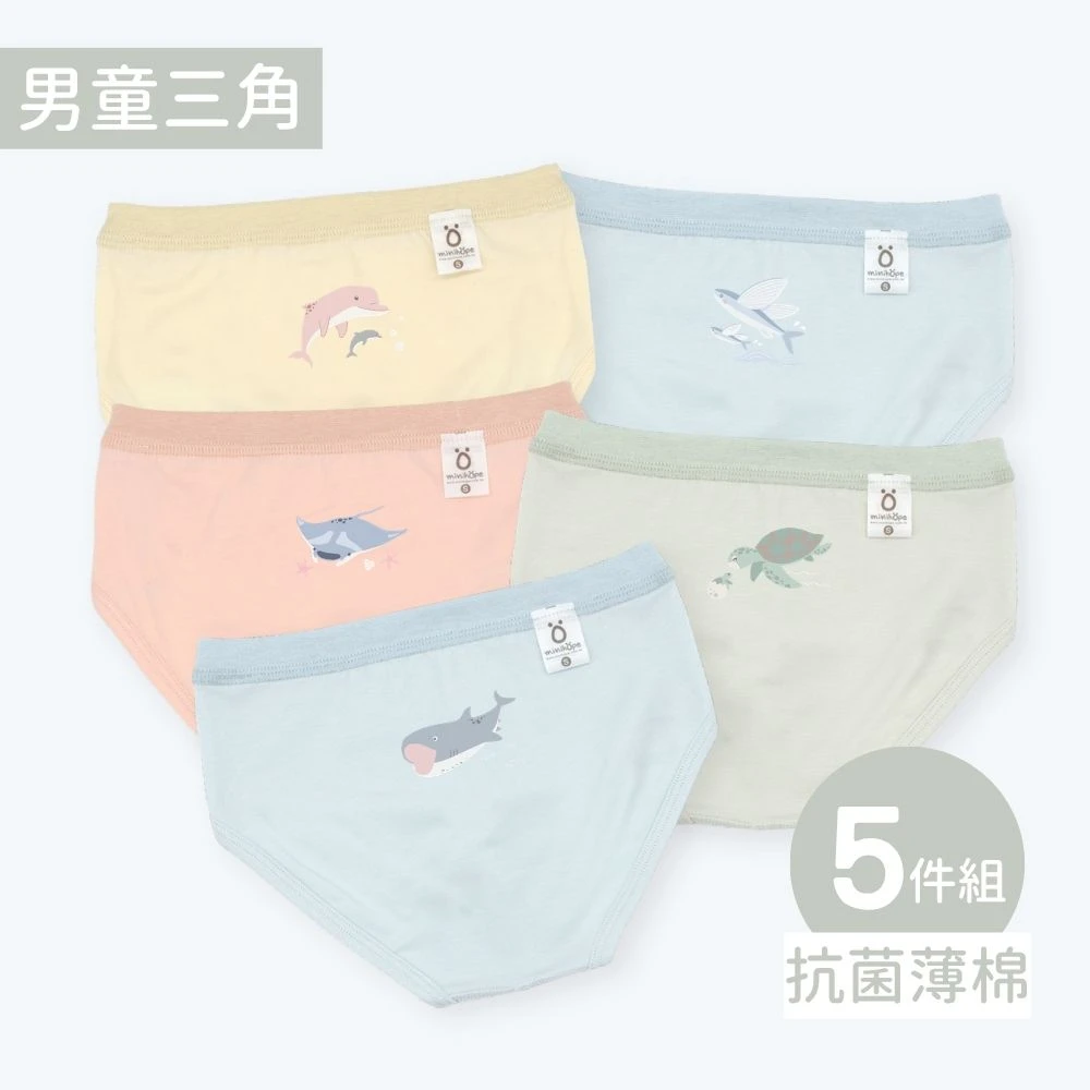 抗菌薄棉-男童三角-海洋(5件組B)