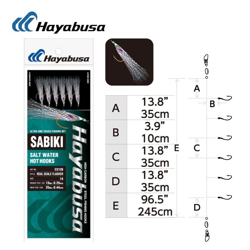 【世界釣具】Hayabusa SABIKI EX-126 魚皮鉤 小搞搞 仕掛線組 14號 16號 18號 六門