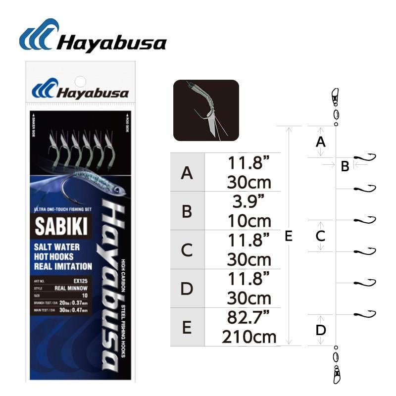 【世界釣具】Hayabusa SABIKI EX-125 魚皮鉤 小搞搞 仕掛線組 14號 16號 18號 六門