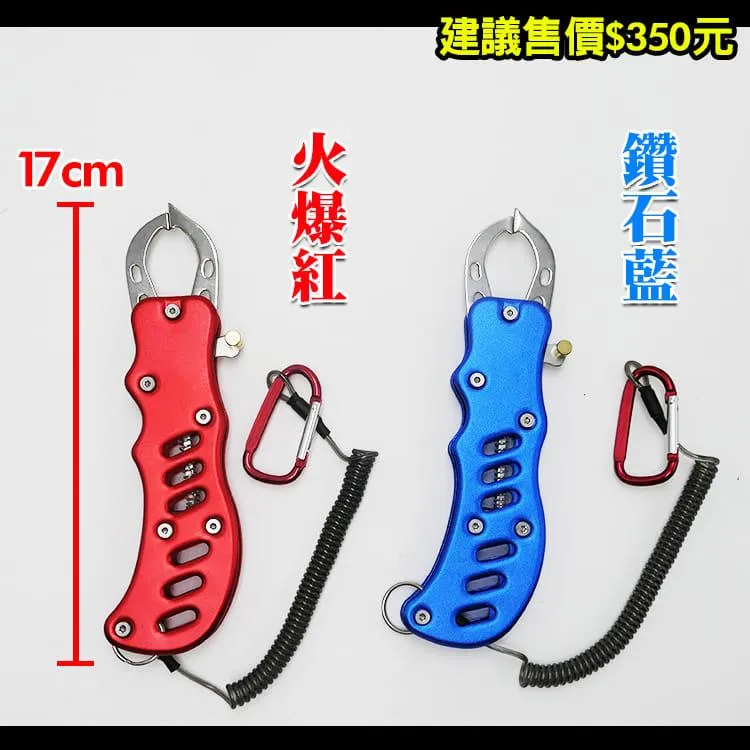【世界釣具】豐收 不鏽鋼電鍍控魚器 電鍍控魚器 不銹鋼夾魚器 不銹鋼控魚器 魚夾 夾魚器 釣魚 鋼絲失手繩 金屬登山扣