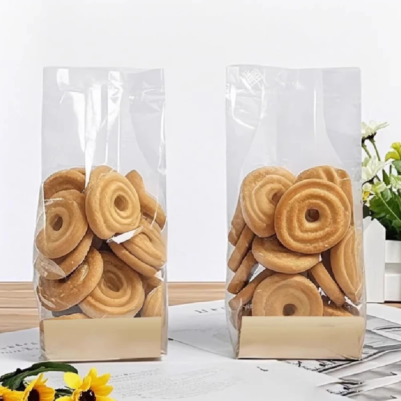 透明西點袋(大)100入組｜附金色底襯、高透明顯色、可麗露與瑪德蓮包裝首選