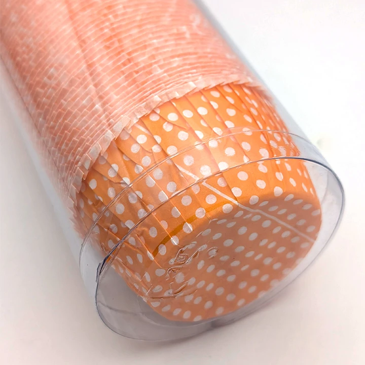 瑪芬杯50x40x70橘點100入(支)｜免模具直接烤、防水防油、輕鬆脫模、耐高溫220℃