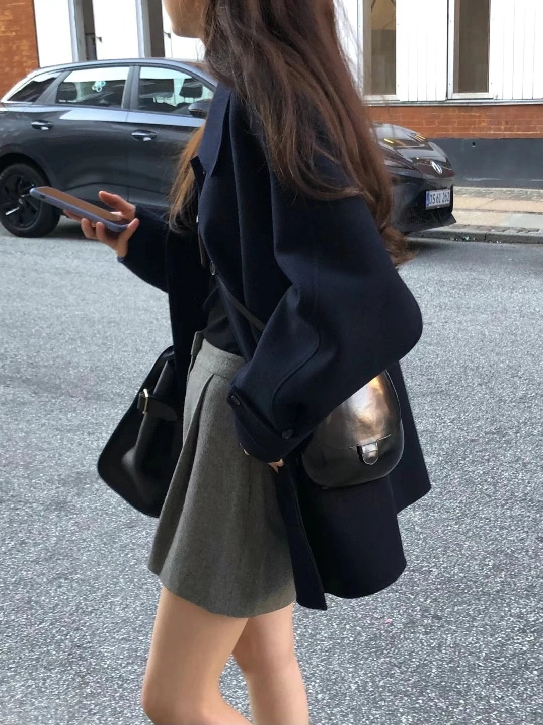 Ying Fashion Shop 法式氣質 高質感 翻領單排釦 毛呢外套 中長版毛呢外套 翻領毛呢外套