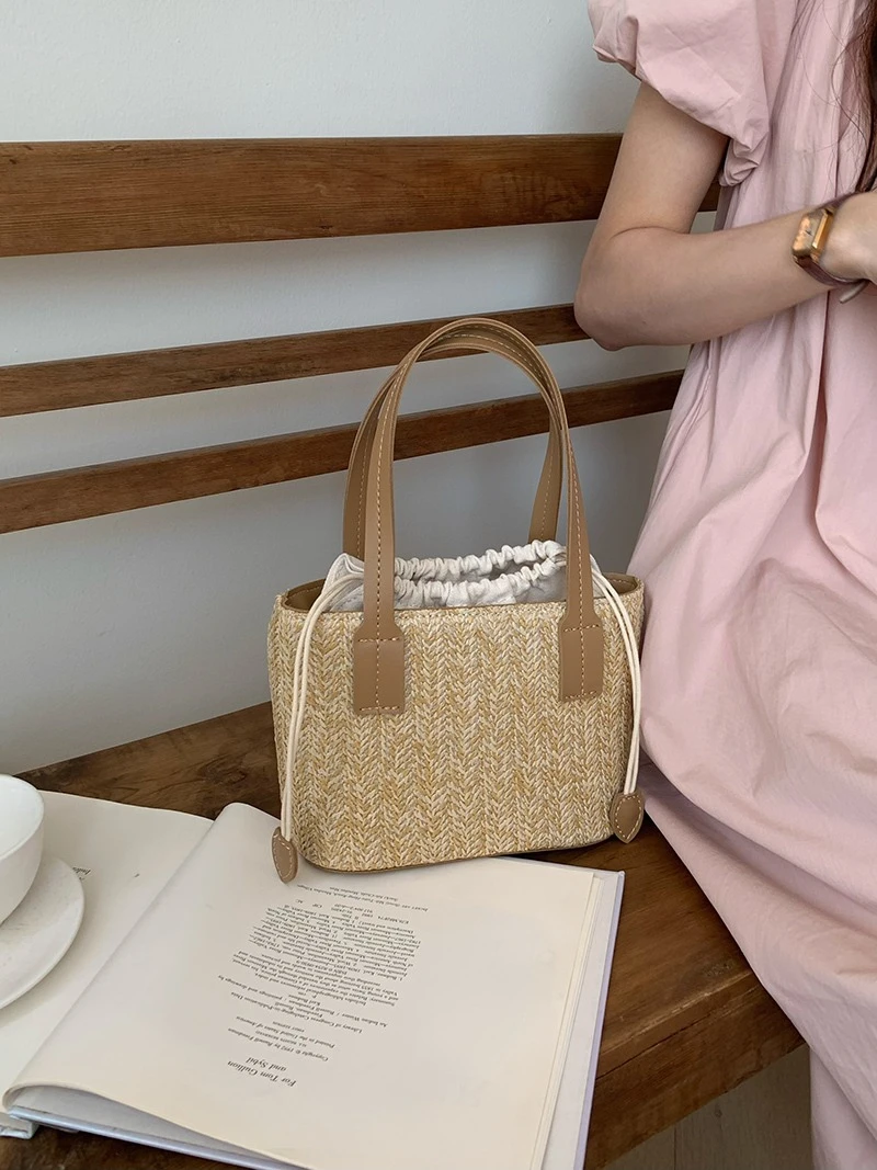 Ying Fashion Shop 高質感 草編小包 渡假風小包 質感提籃 單間包 斜背包