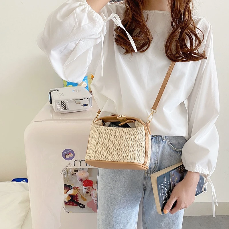 Ying Fashion Shop 超Q草編小包 草編編織包 休閒包 手提包 單肩包 斜背包