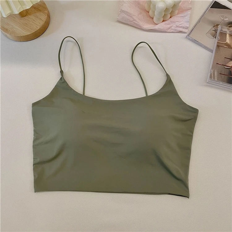 Ying Fashion Shop 夏季必備 辣妹吊帶背心 胸墊裹胸 防走光打底背心 美背吊帶背心