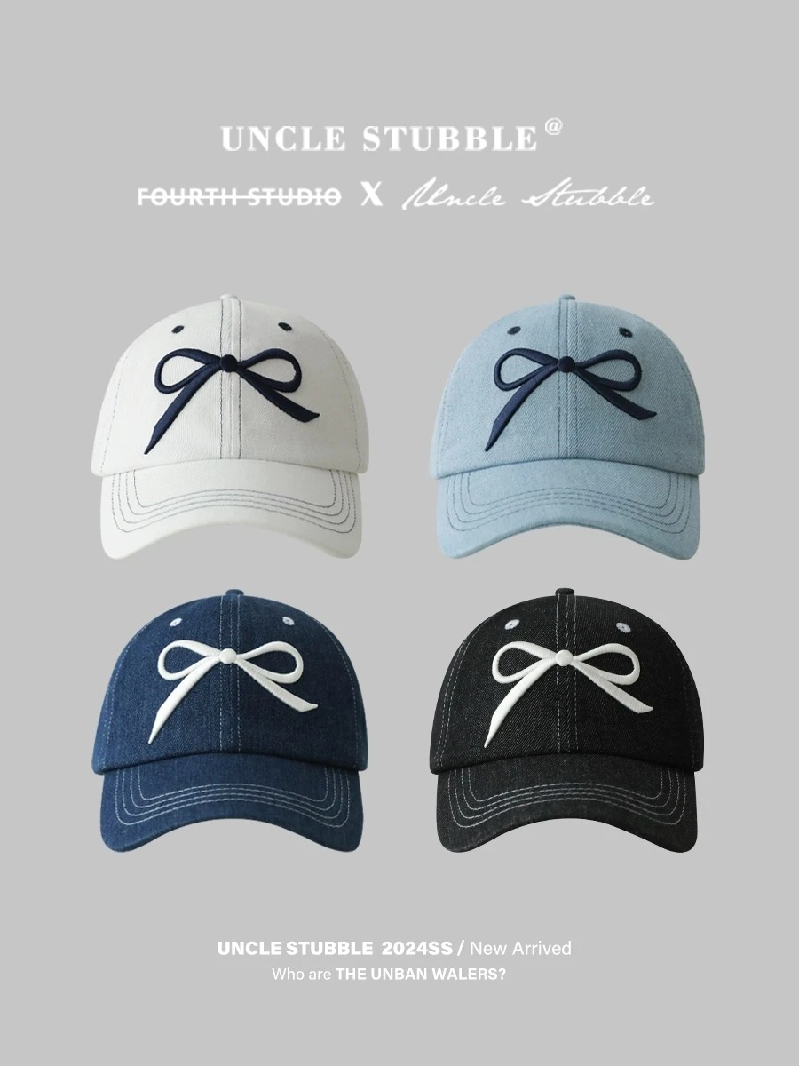 Ying Fashion Shop 流行元素 蝴蝶結棒球帽 牛仔風 鴨舌帽 蝴蝶結鴨舌帽 棒球帽