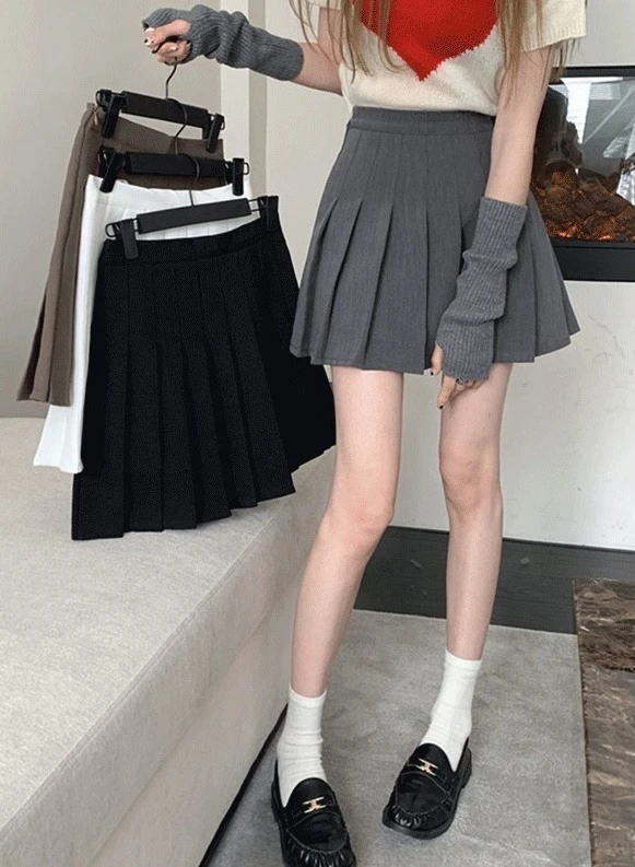 Ying Fashion Shop 夏季新款 高腰A字百褶裙 小個子 潮流 顯瘦百褶裙