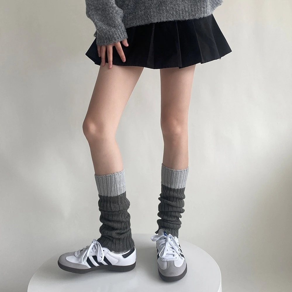Ying Fashion Shop 羊毛針織柔軟襪套 長腿堆堆襪 保暖舒適 超瘦腿 小腿襪 Y2K