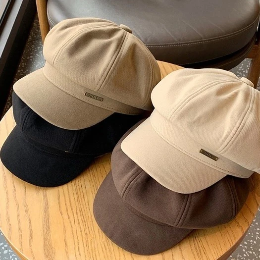 Ying Fashion Shop 高質感毛呢八角帽 日系復古風 瘦臉必備 親膚材質八角帽