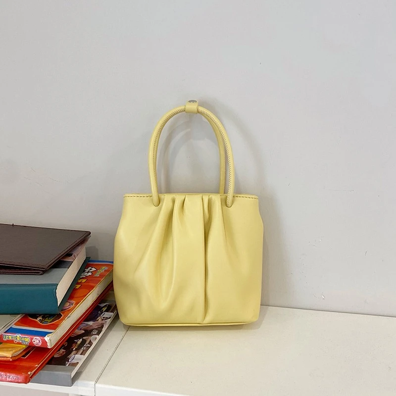 【出清! 現貨48小時快速出貨】Ying Fashion Shop 春夏新款 方形皺褶 百搭小方包 柔軟雲朵小包 休閒百搭 手提包 斜背包 單肩包 斜背包(複製)