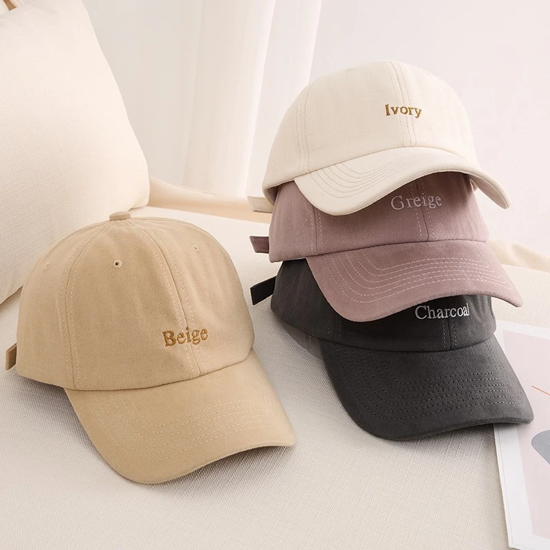 Ying Fashion 夏季新款 棒球帽 鴨舌帽 大頭圍 可調節 薄款 韓版日系 刺繡 字母簡約帽子
