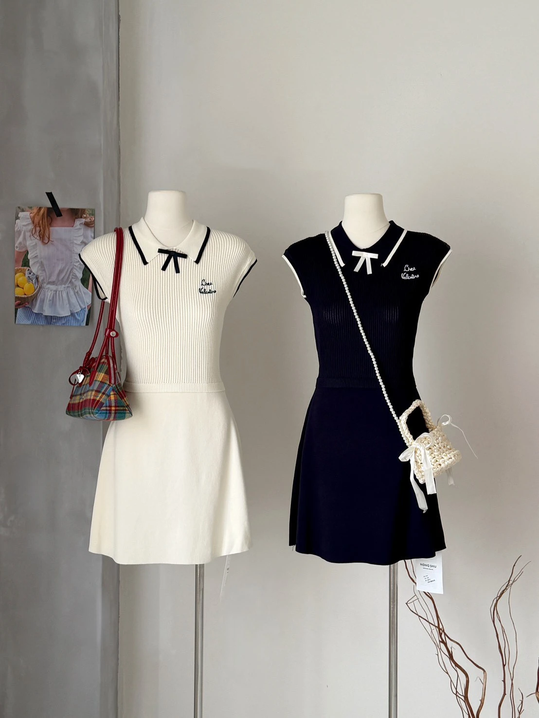 Ying Fashion Shop 露思同款 冰絲針織洋裝 飛飛袖連衣裙 短袖收腰連衣裙 收腰洋裝