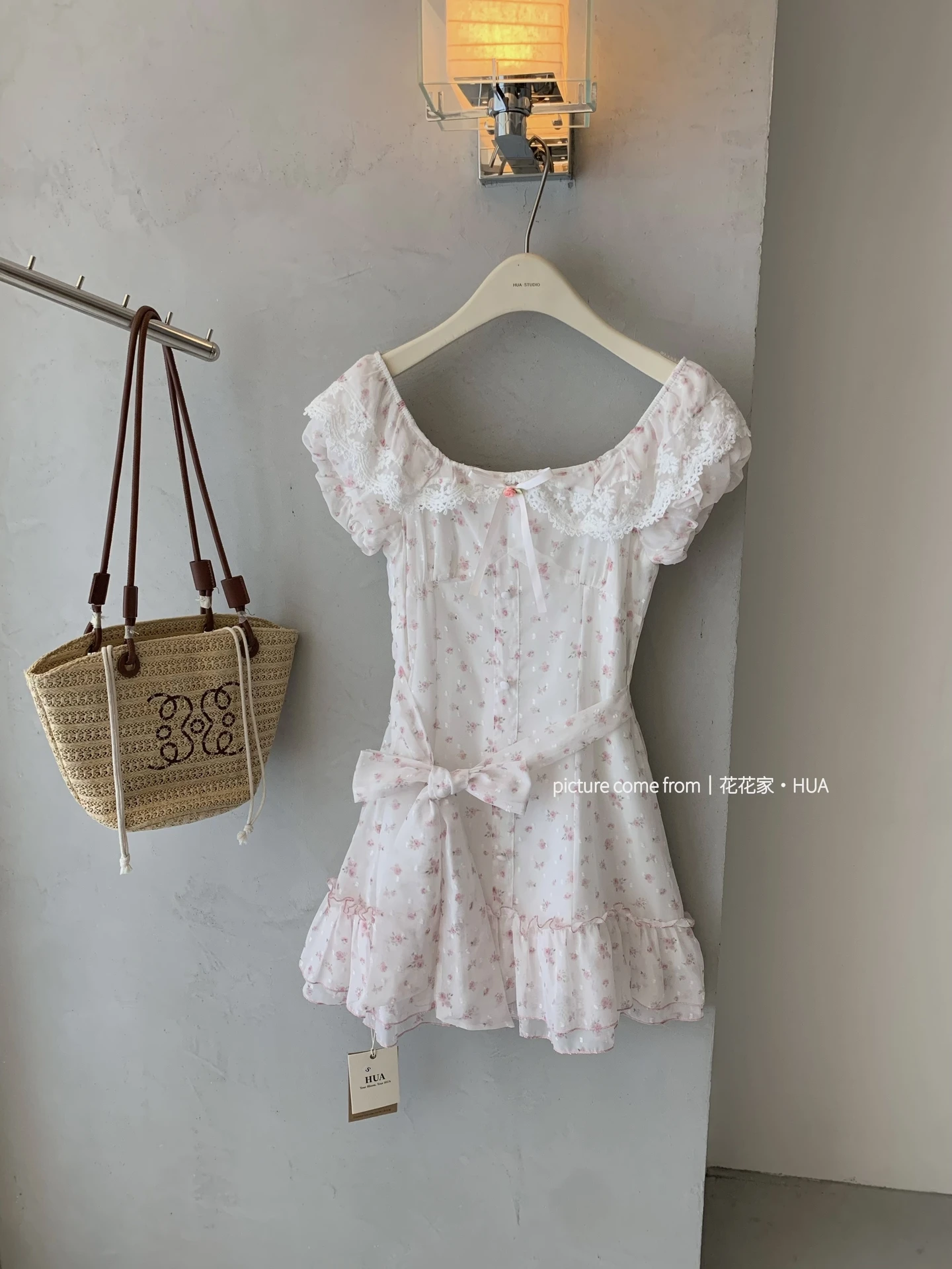 Ying Fashion Shop 薔薇心事 法式甜美 修身連衣裙 修身顯瘦 碎花洋裝 甜美洋裝
