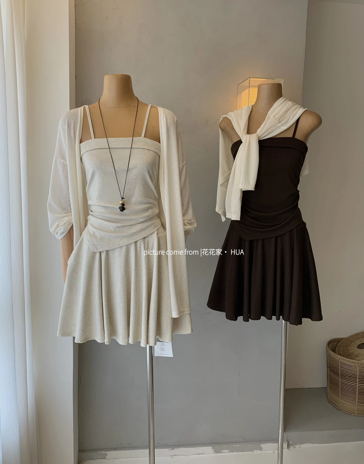 Ying Fashion Shop 高質感輕薄天絲三件套 防曬開衫外套 吊帶背心 鬆緊半身裙 三件式套裝