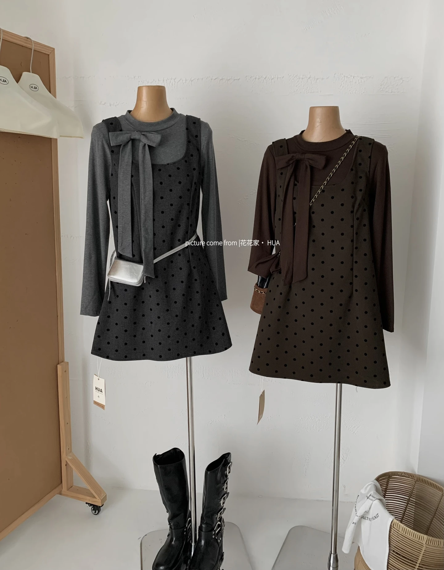 Ying Fashion Shop 超可愛爆款 蝴蝶結針織連衣裙 吊帶包臀短裙 miu系 兩件式套裝