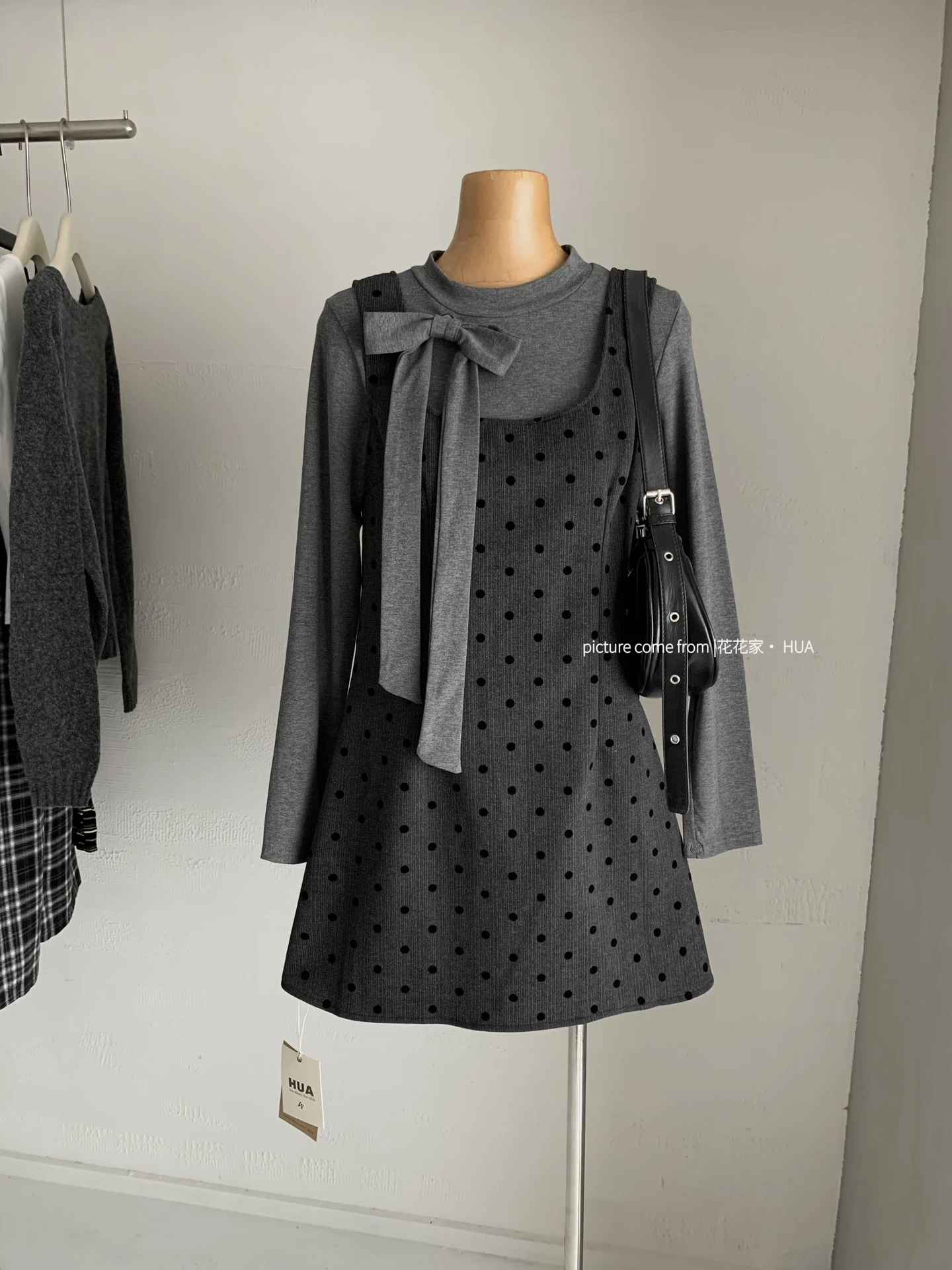 Ying Fashion Shop 超可愛爆款 蝴蝶結針織連衣裙 吊帶包臀短裙 miu系 兩件式套裝