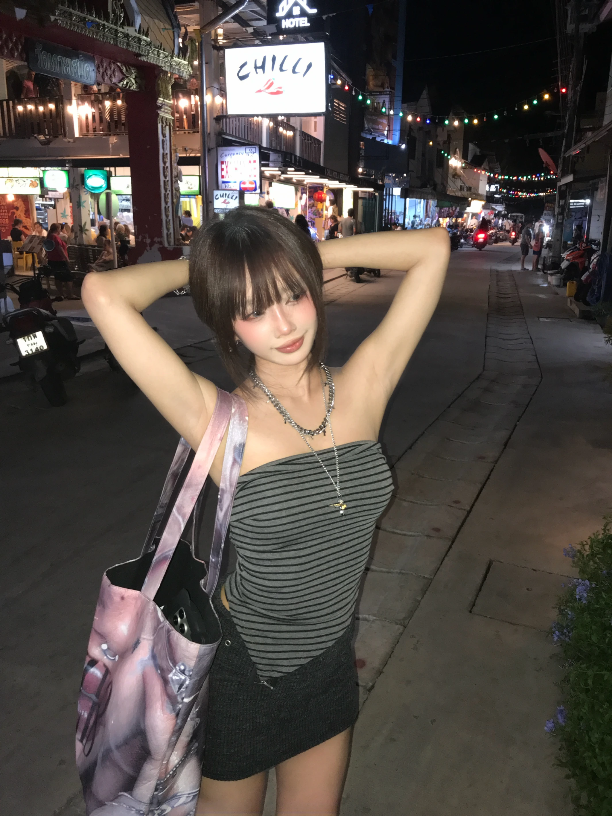 (現貨)🇰🇷Buckle坑條包臀褲裙_杏白/灰