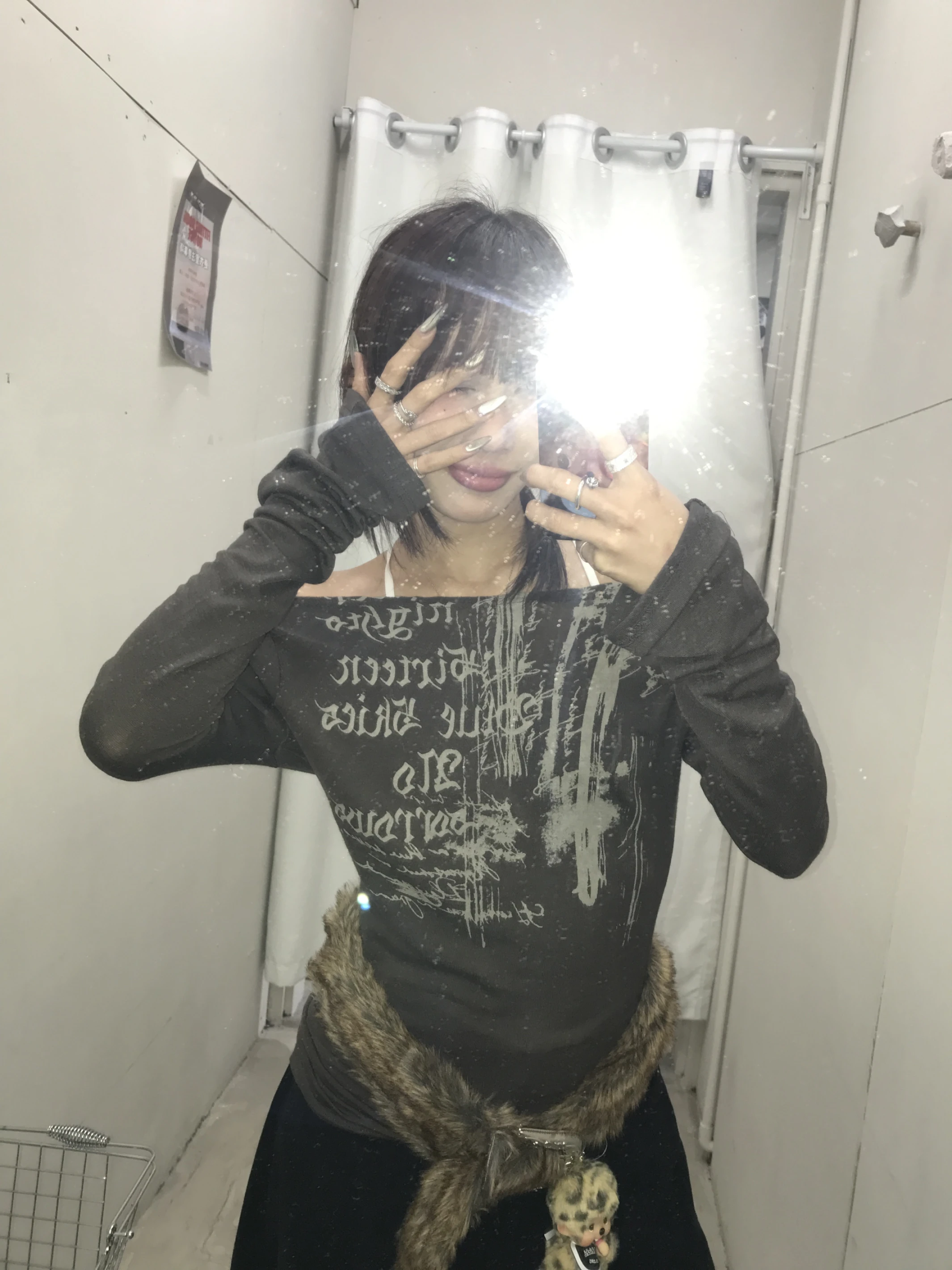 (現貨)🇰🇷復古印花柔感上衣_摩卡