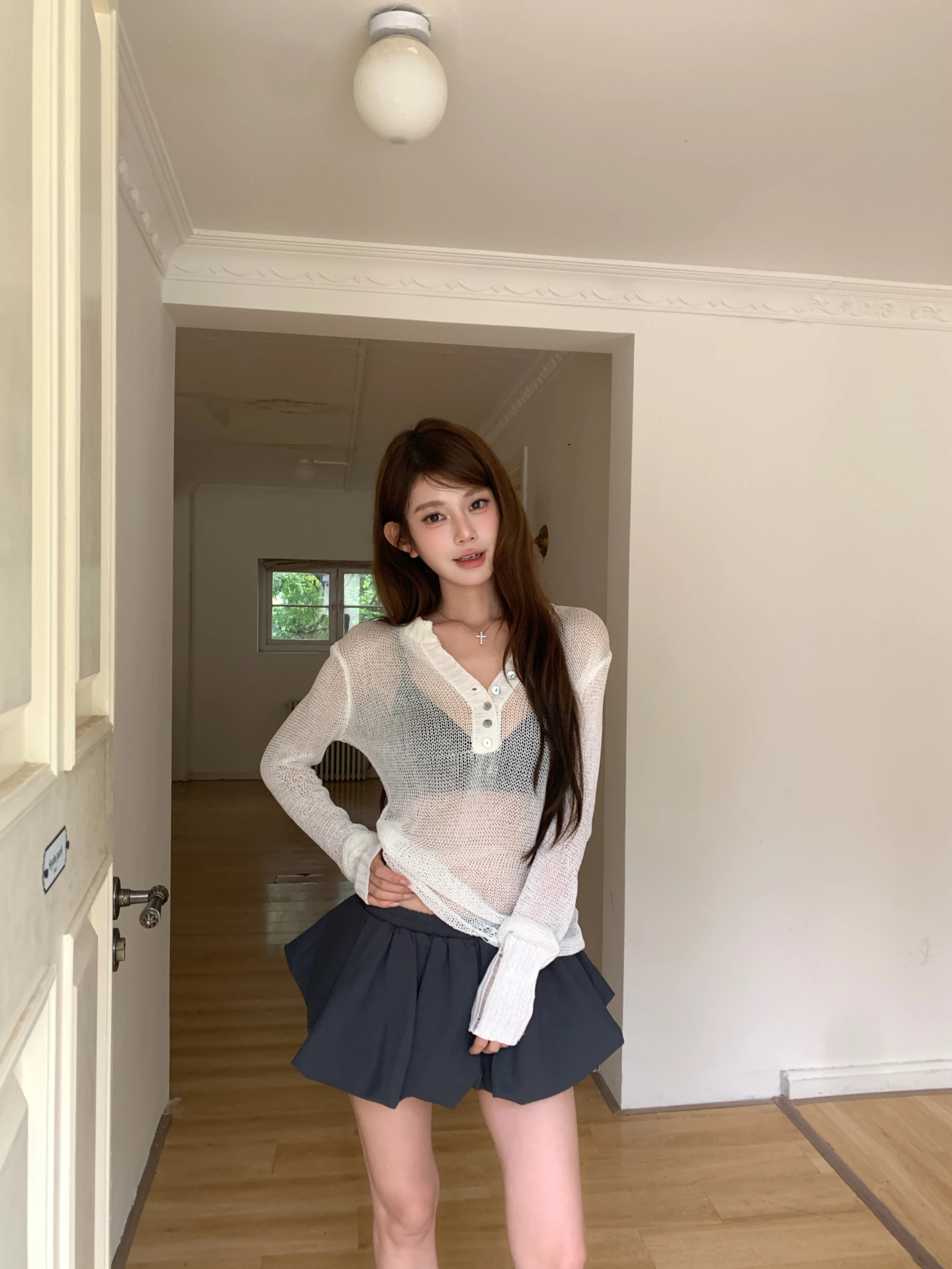 (現貨)APR115 純色澎澎南瓜裙_灰