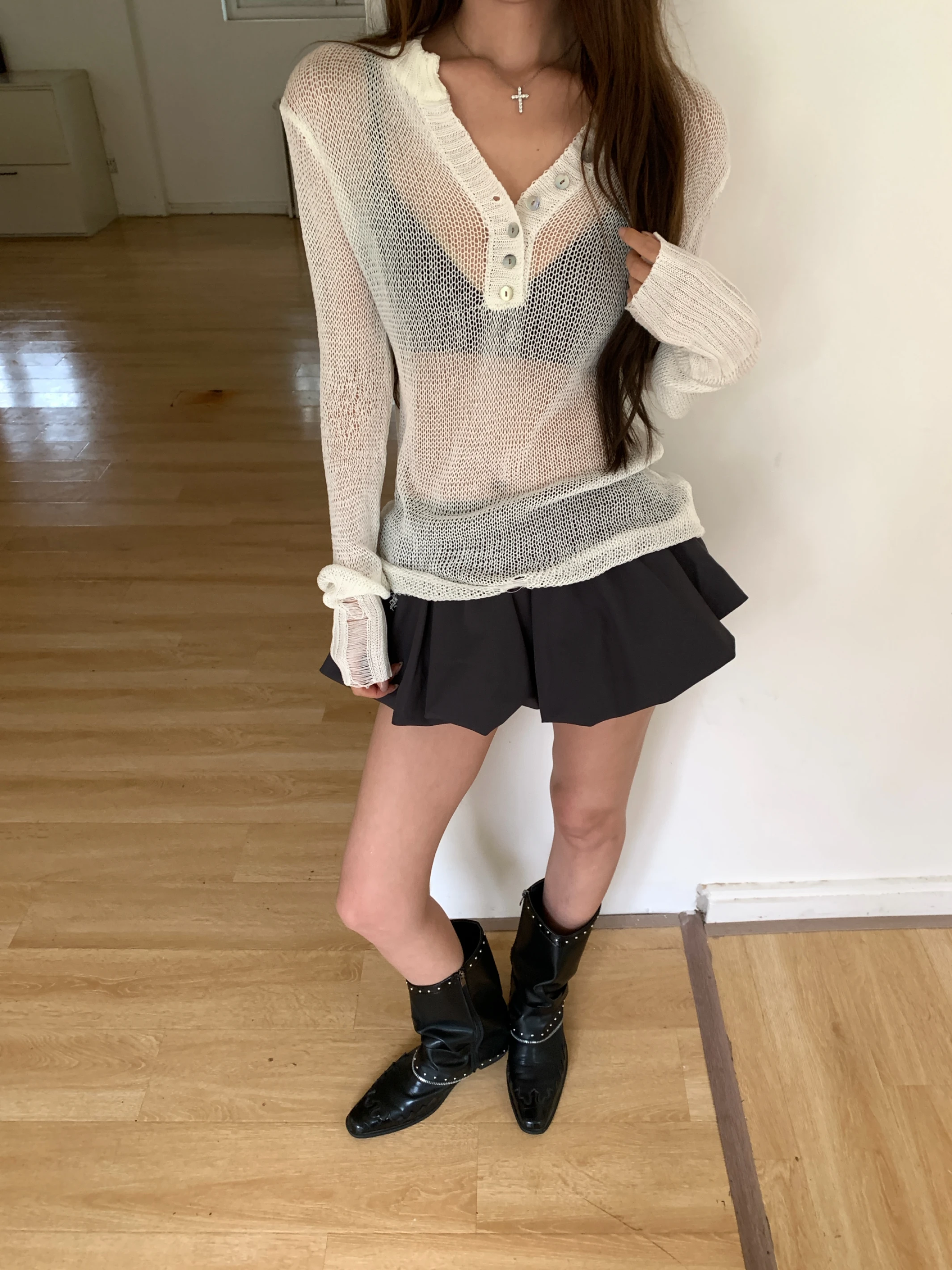 (現貨)APR115 純色澎澎南瓜裙_灰
