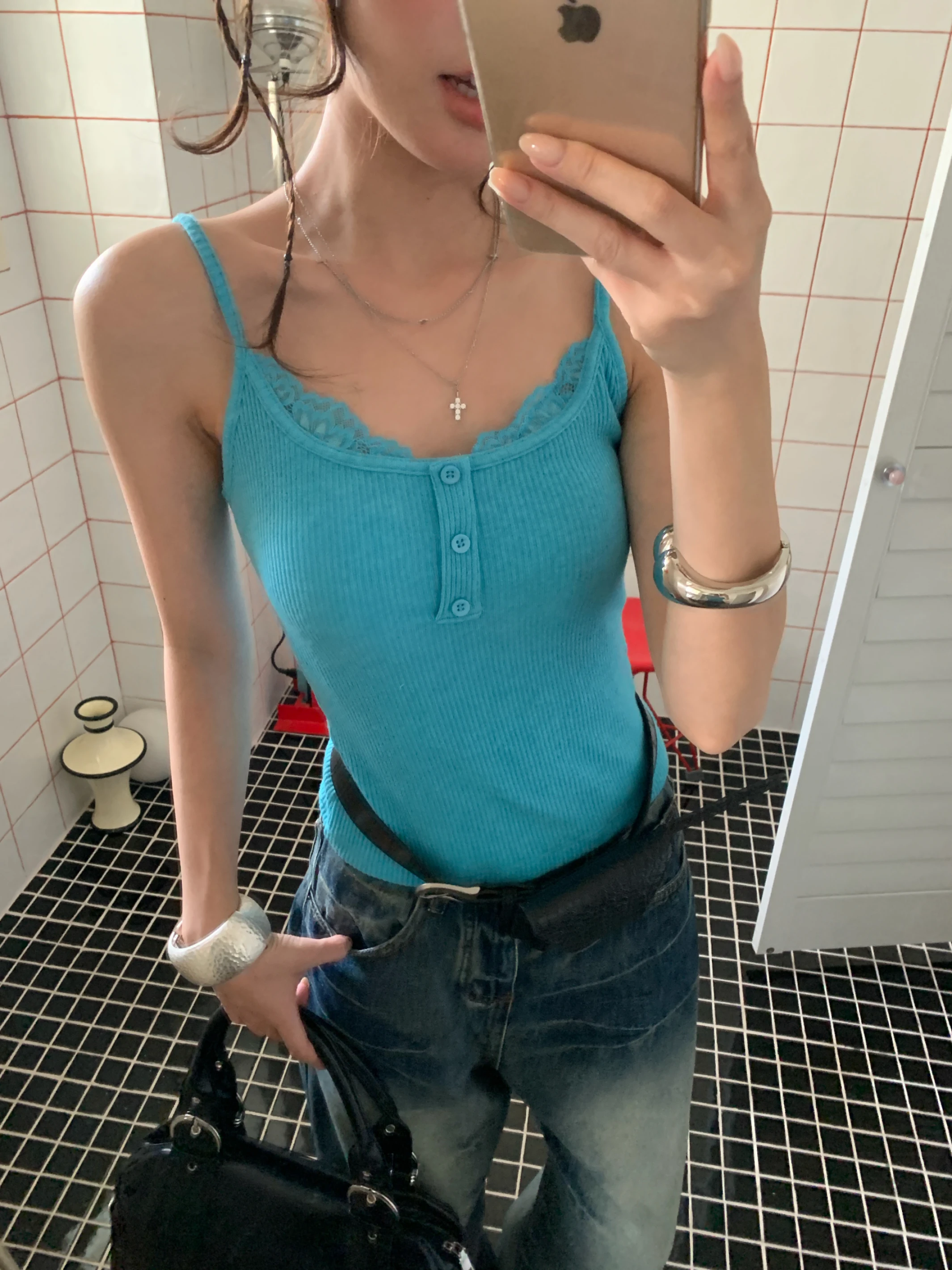 SEP118小蕾絲邊BARTOP_藍