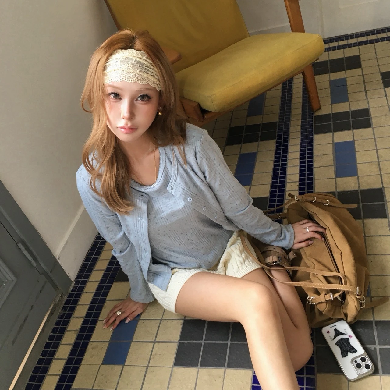 (Jenny團購)OJ02 鄰家女孩碎花小背心_灰藍