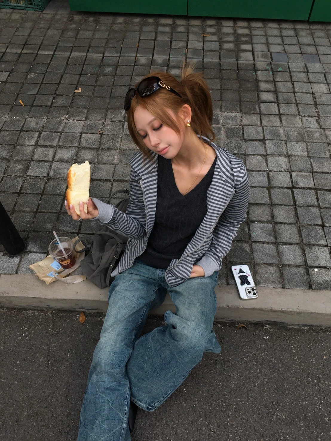 (Jenny團購)OJ05 條紋收腰外套_灰條