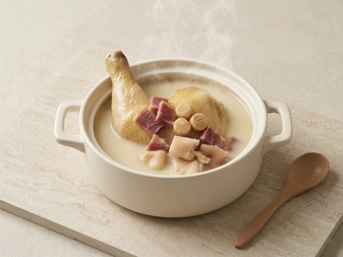 干貝砂鍋土雞腿湯