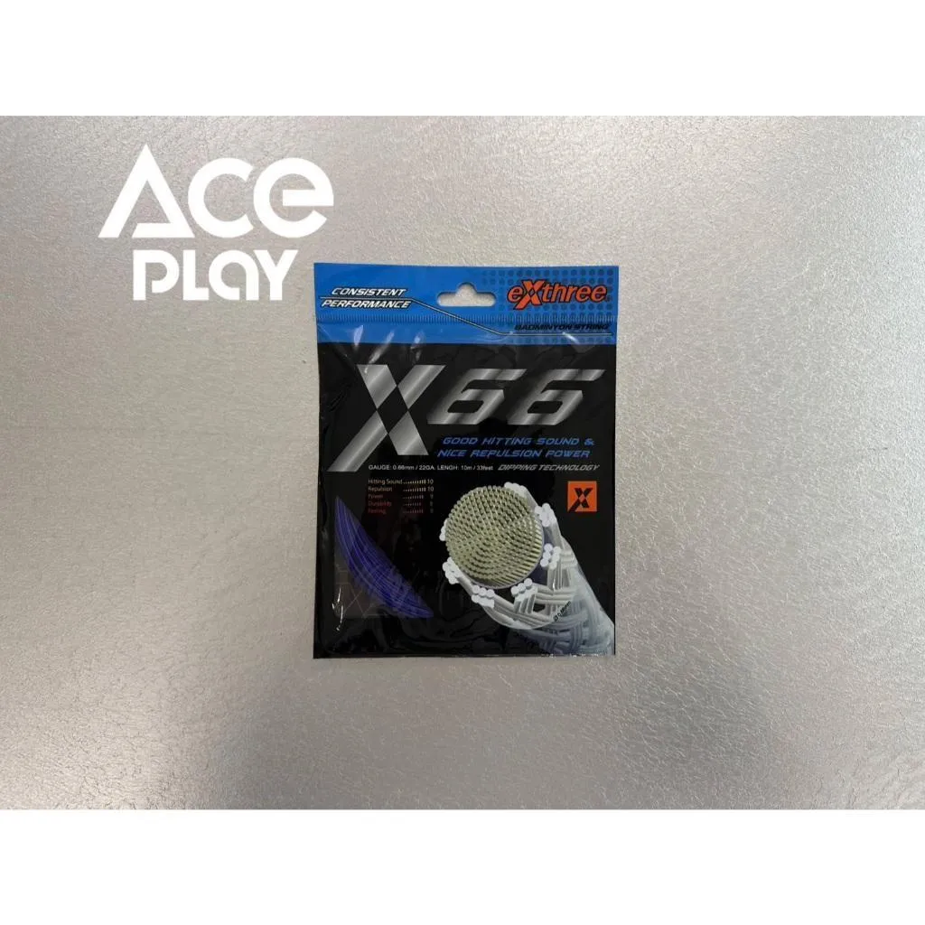 【Aceplay艾斯沛體育】eXthree超力 專業控球羽拍線 X66 0.66m 羽球拍線