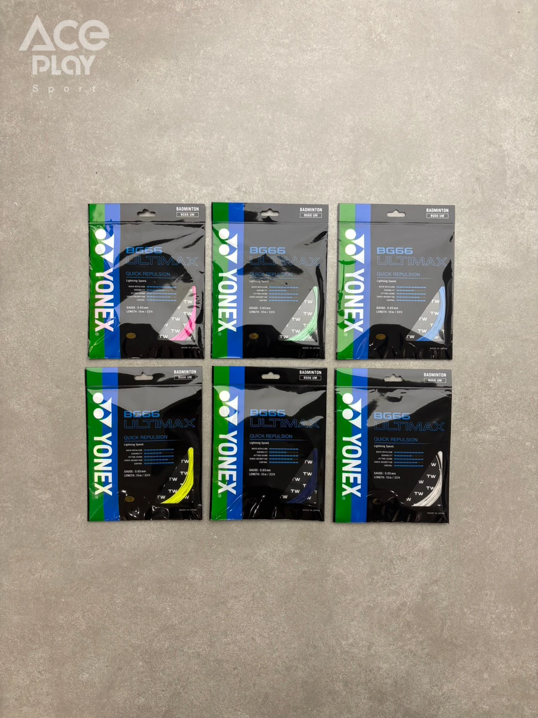 【Aceplay艾斯沛體育】YONEX 優乃克 BG66 ULTIMAX 羽球拍線 高回彈