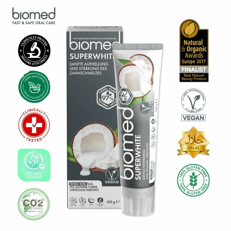 【溫和亮白】椰油果酵亮白牙膏 Biomed 蓓齒美(100g)