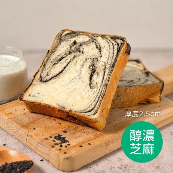 【輕甜0香料】優格厚吐司_醇濃芝麻3入