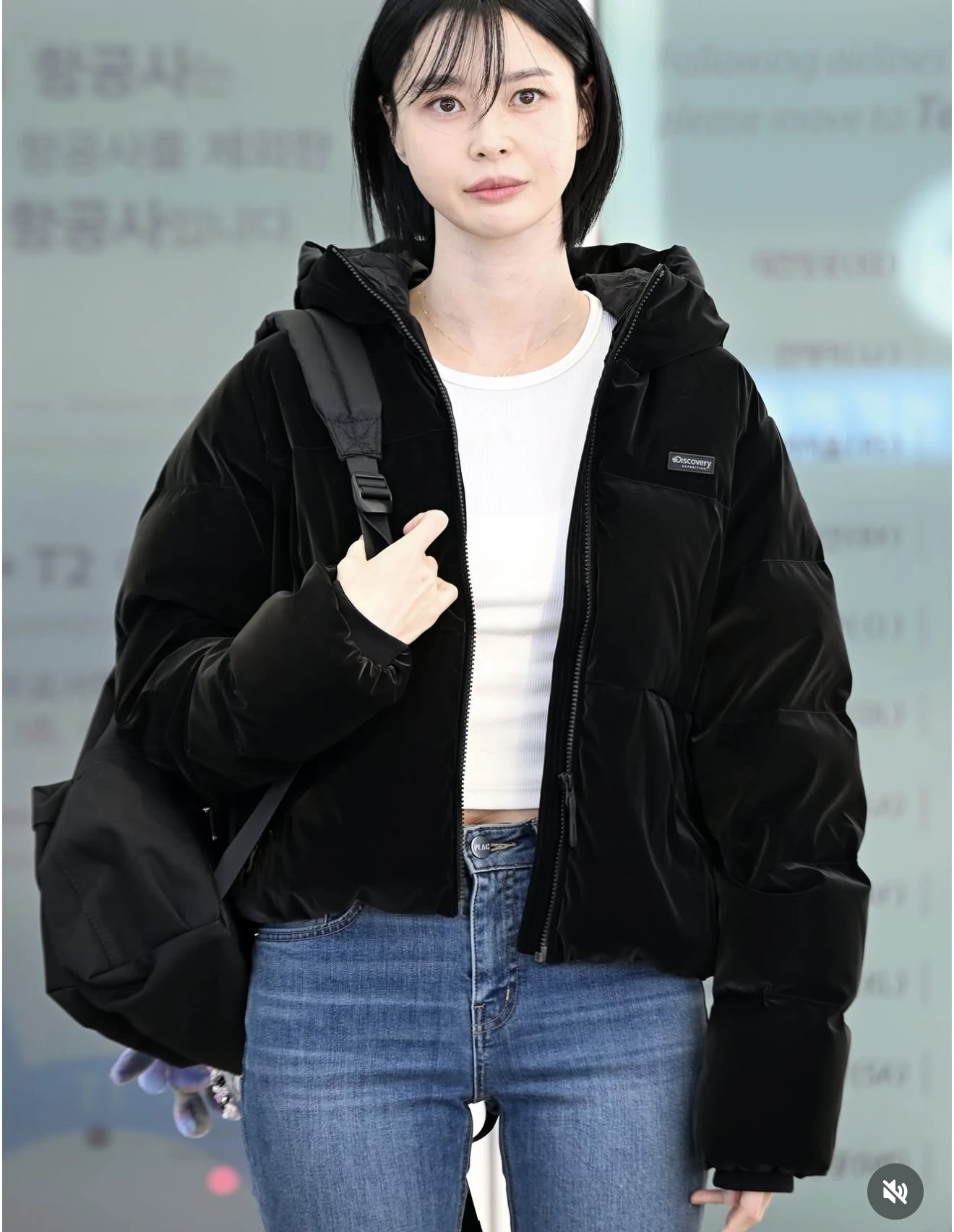 (超殺折扣）Discovery女款 微光澤連帽鴨絨外套