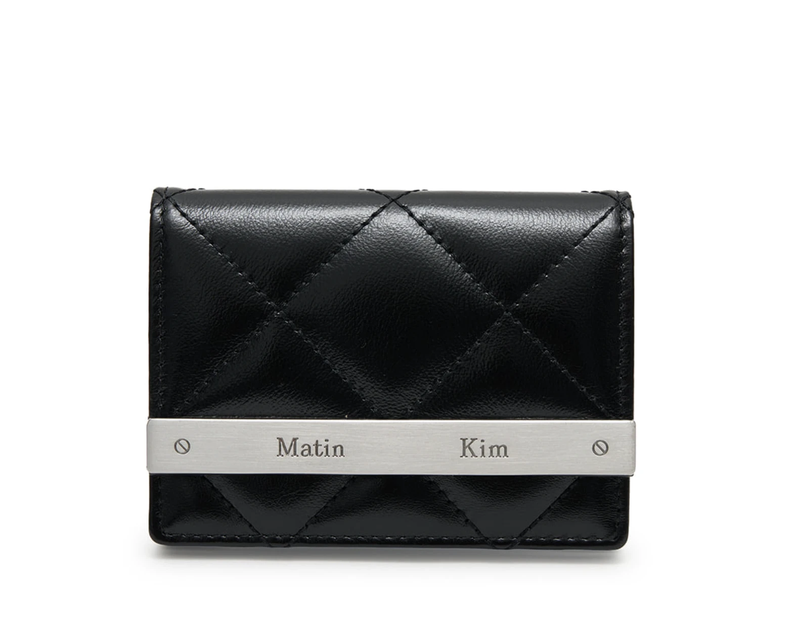 Matin Kim 菱格紋牛皮錢包