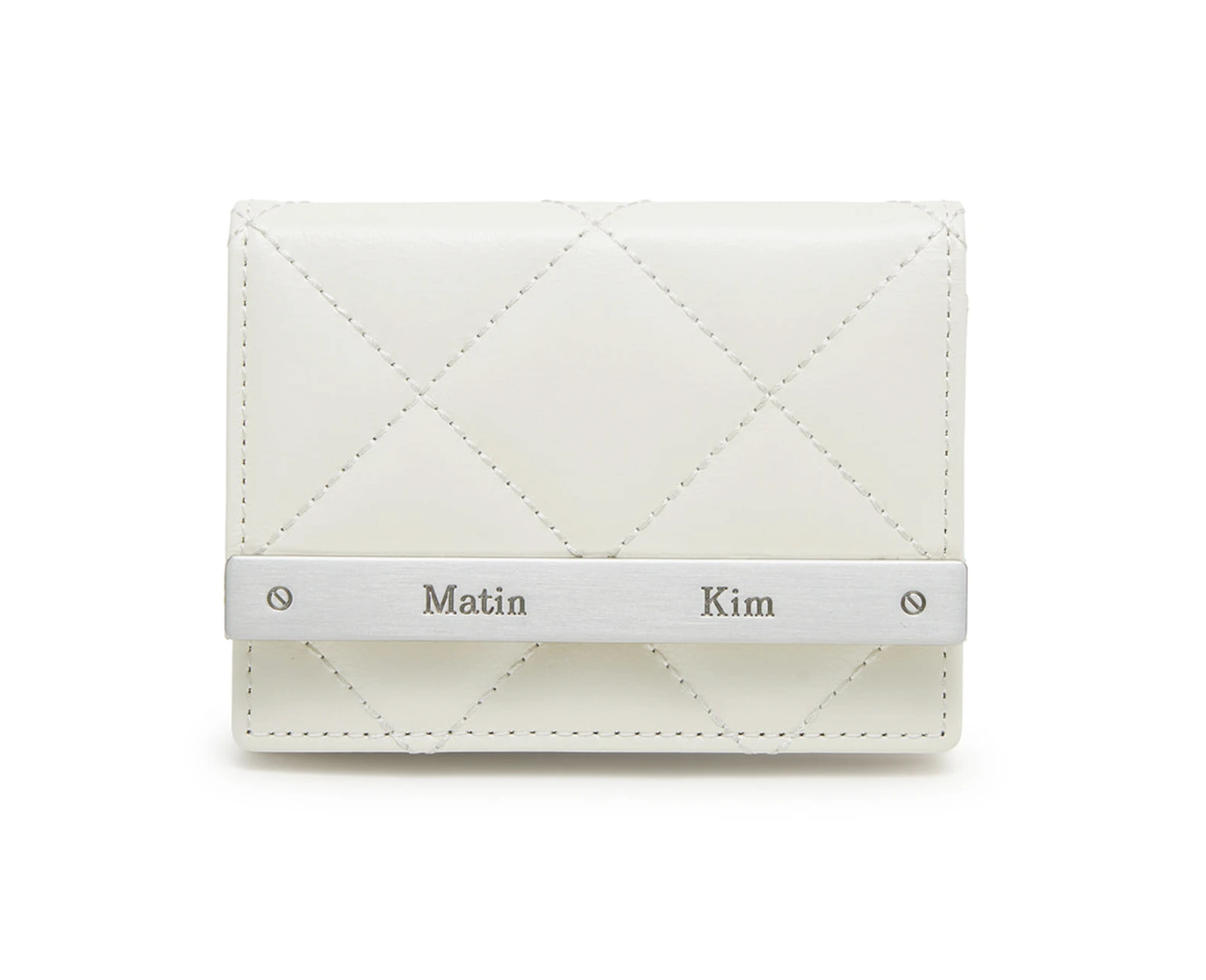 Matin Kim 菱格紋牛皮錢包