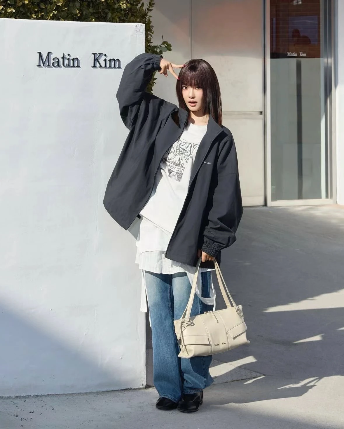 Matin kim 寧寧同款小logo翻領外套