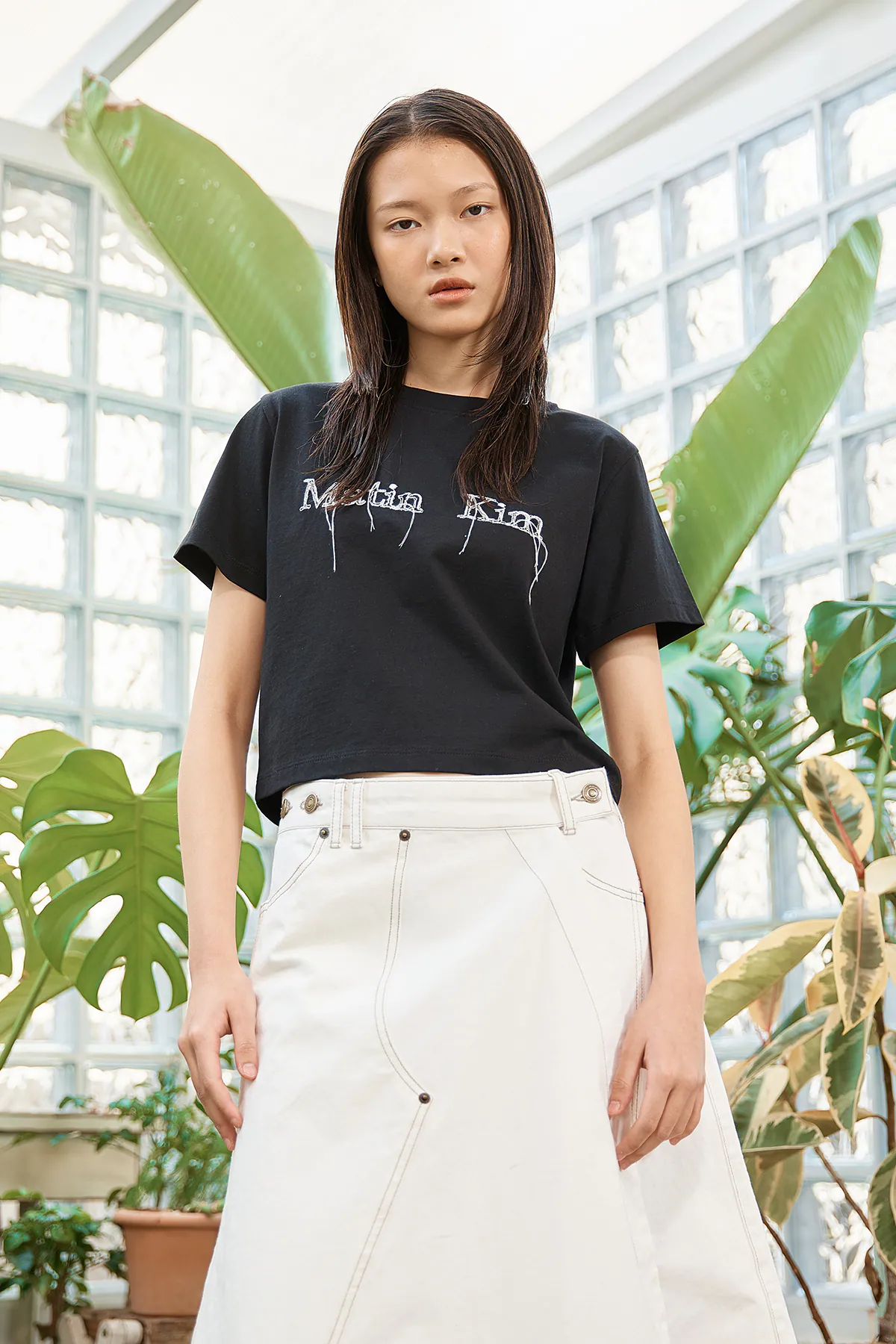 Matin Kim 抽鬚造型短版上衣