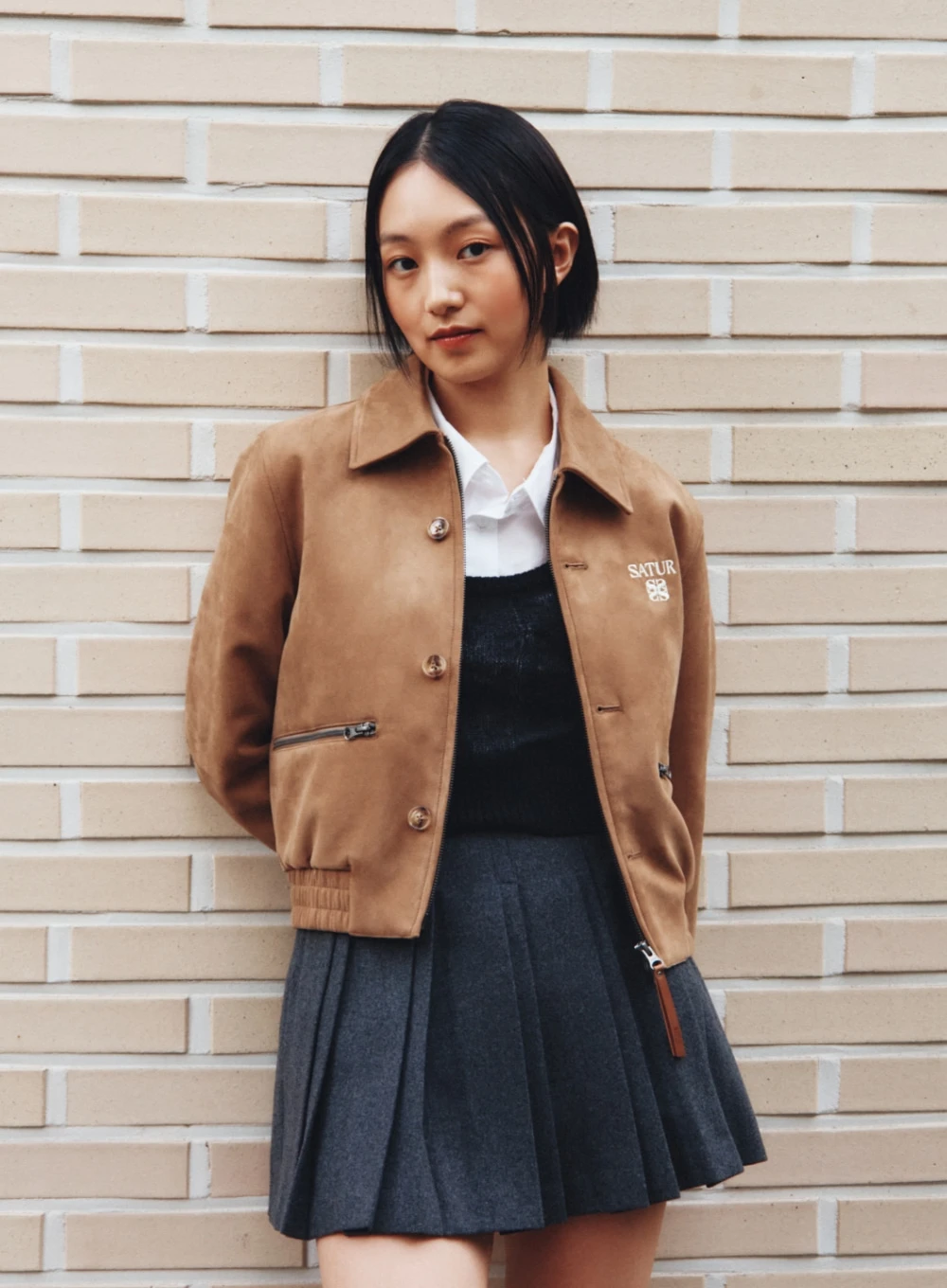 SATUR 女款麂皮鋪棉外套 Teo Faux Suede Short Jacket