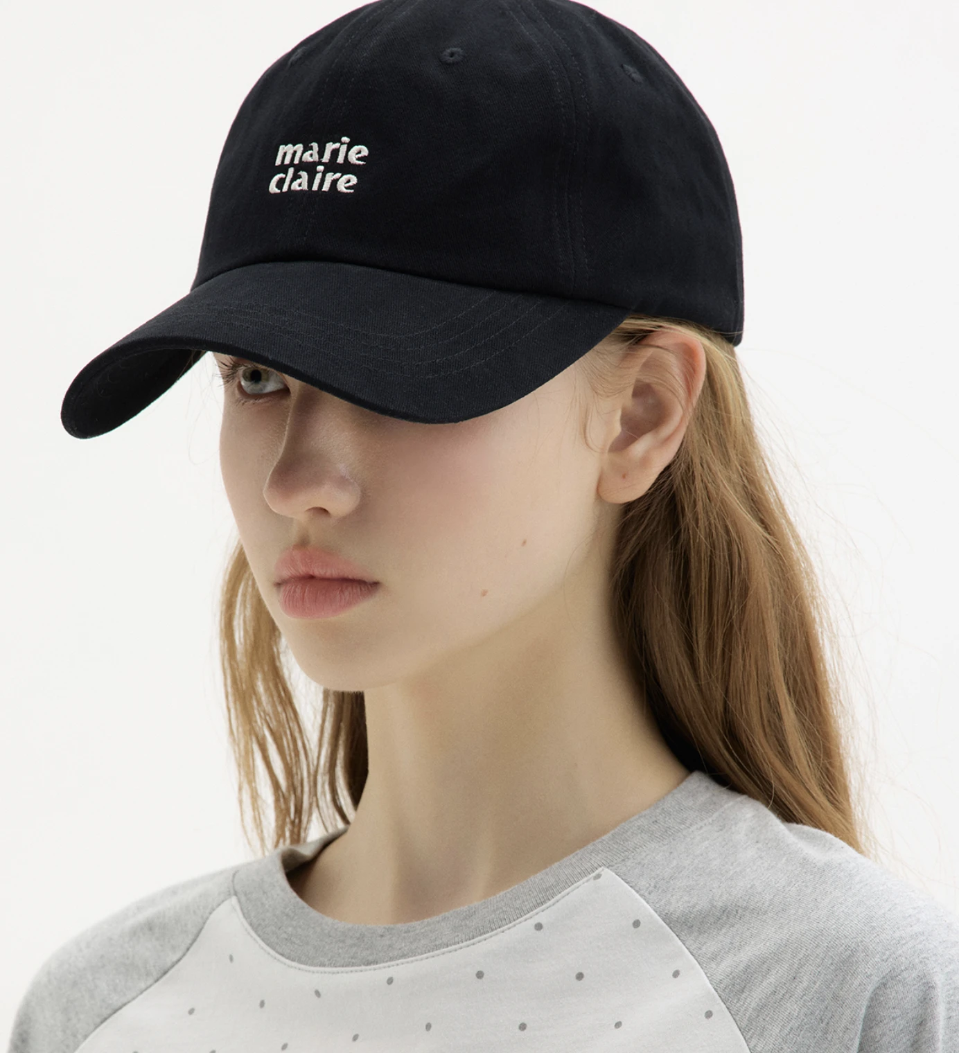 marie claire 小logo刺繡棒球帽