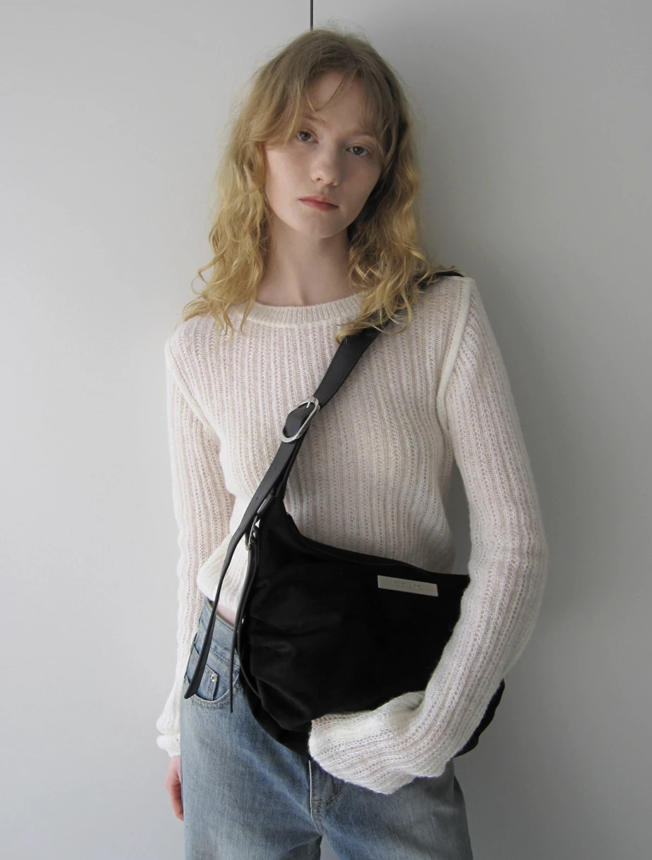 DUMARO 麂皮抓皺半月兩用肩斜背包  Evora Cross Bag