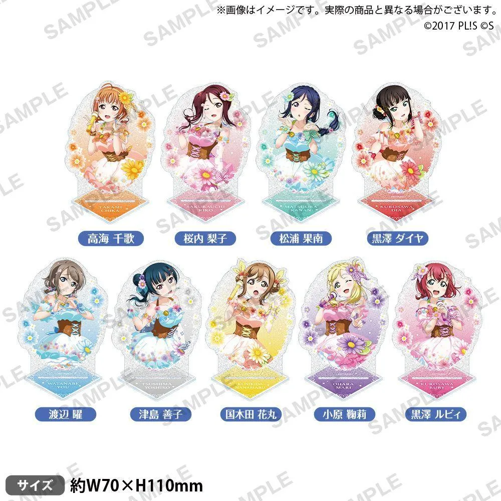 BUSHIROAD CREATIVE Love Live! Aqours水團 花圈 ver. 亮粉角色壓克力立牌