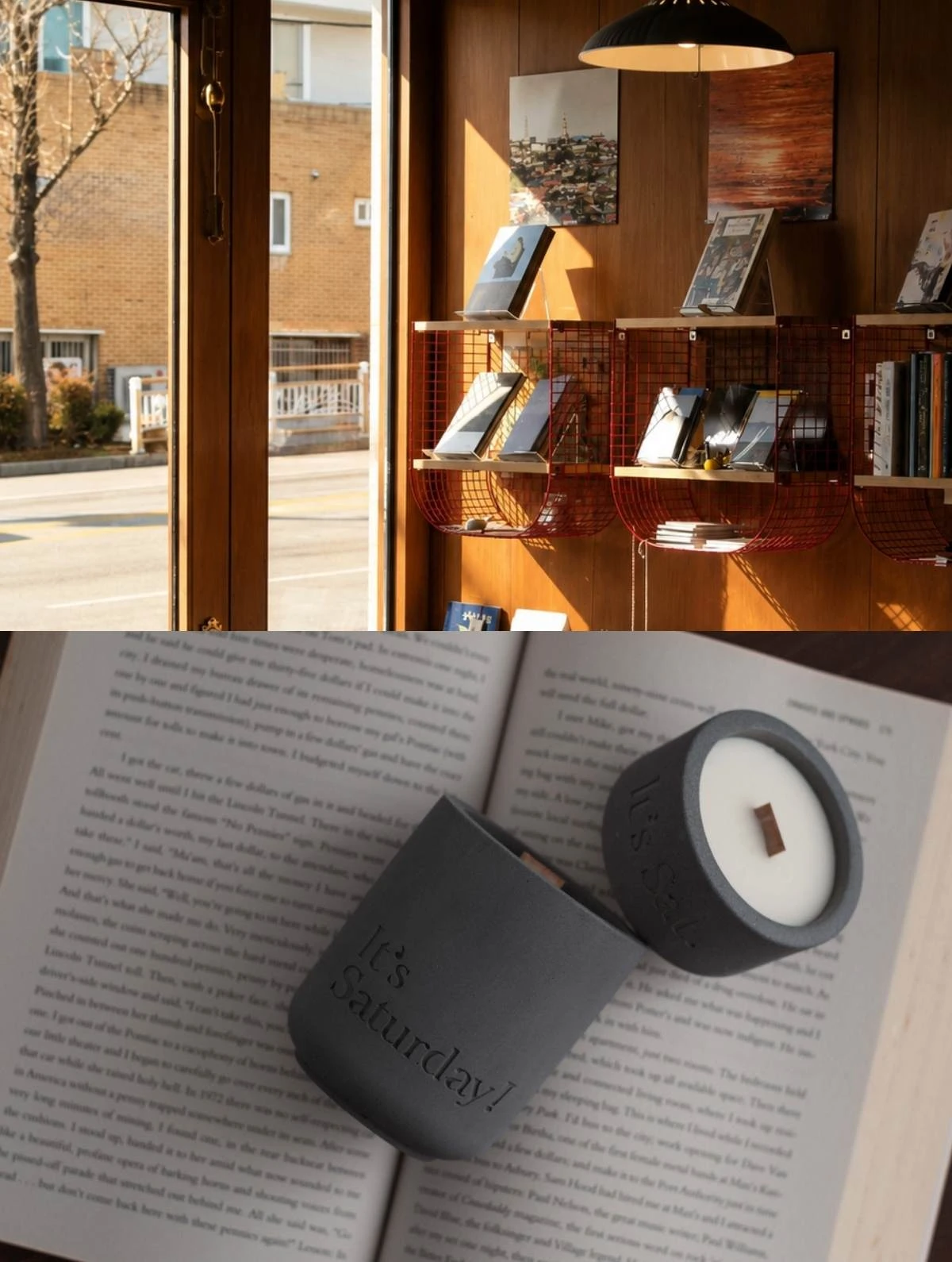 圖書館系列 001 // 紙上城市 書紙茶香調 - 手工水泥香氛蠟燭
