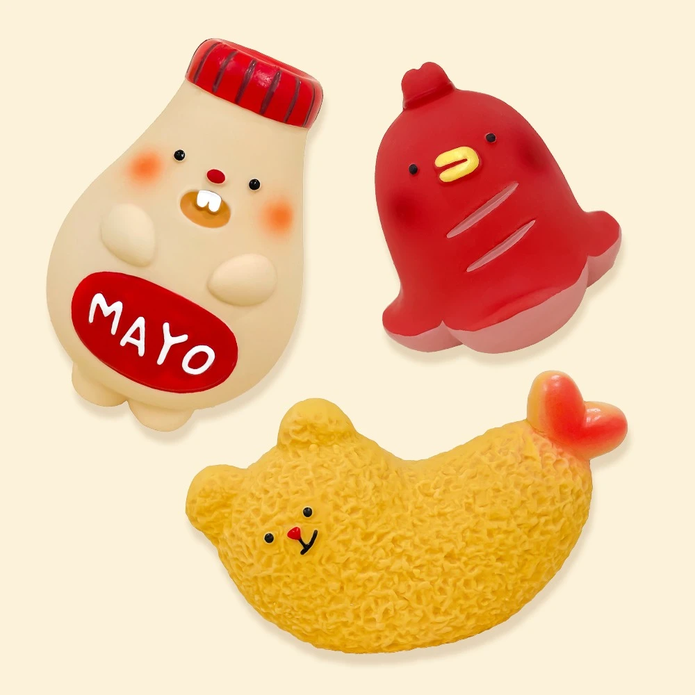 MEANINGLUS 便當啾啾3入組(炸蝦/香腸/美乃滋) 乳膠玩具