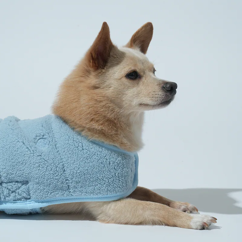 puppygallery｜柔軟雙面披風 天空藍