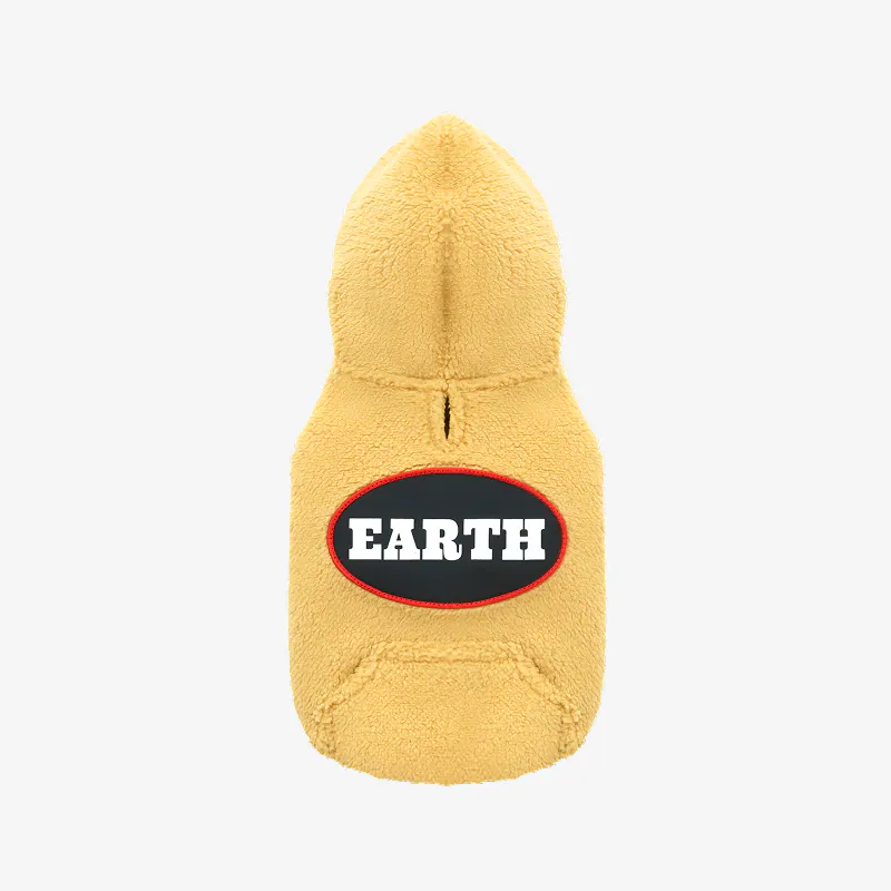 puppygallery｜Earth 抓絨連帽上衣 芥末黃